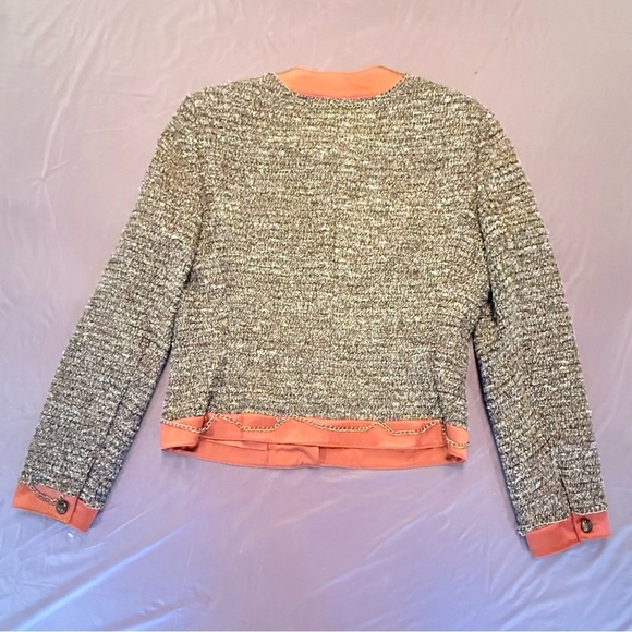 Etcetera by Carlisle Gold Chain Brown/Orange Tweed Jacket Size 10/Medium $425 - Picture 4 of 12